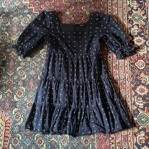 Madewell Square-Neck Puff-Sleeve Babydoll Dress